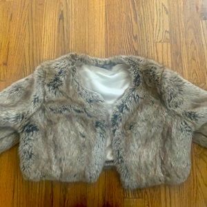 Anthropologie Helen Moore Faux Fur Cropped Jacket